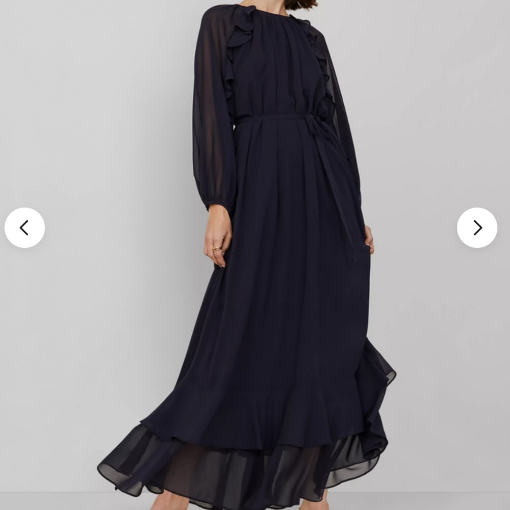 ANN TAYLOR FLOWY CHIFFON MAXI DRESS SIZE 6P NWT - Picture 3 of 5